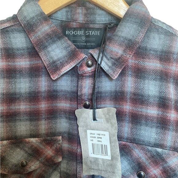 Rogue State Mens Jackets Size Small Red Plaid - Picture 3 of 5